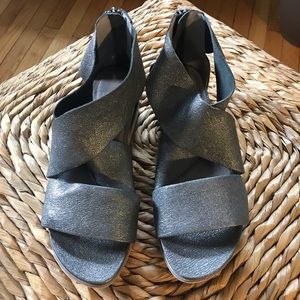 Eileen Fisher Sport Wide-Strap Leather Sandal